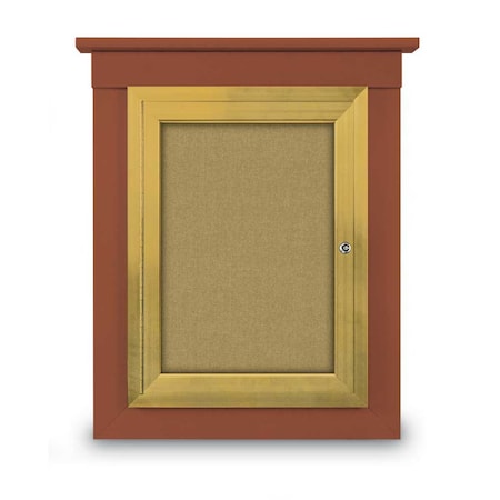 United Visual Products 72"x48" 3-Door Enclosed Letterboard, Green Vinyl/Walnut UV2628O-WALNUT-HUNGRN